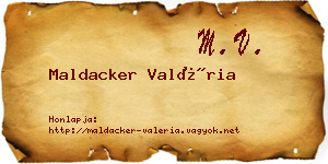 Maldacker Valéria névjegykártya